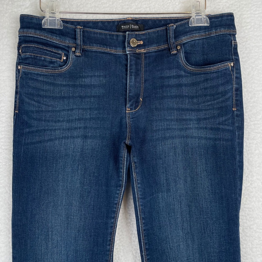 White House Black Market Boot Leg Jeans Dark Wash Blue Stretch Denim 10S